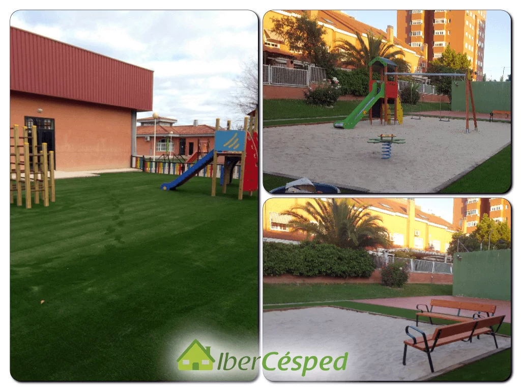 Instalación de césped artificial en zonas infantiles